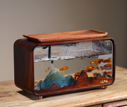 Flowing Tranquility: Light Luxury Desktop Fish Tank